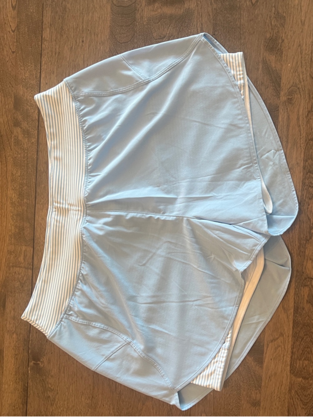 Southern Tide Women's Light Blue Athletic Shorts with White Striped Waistband